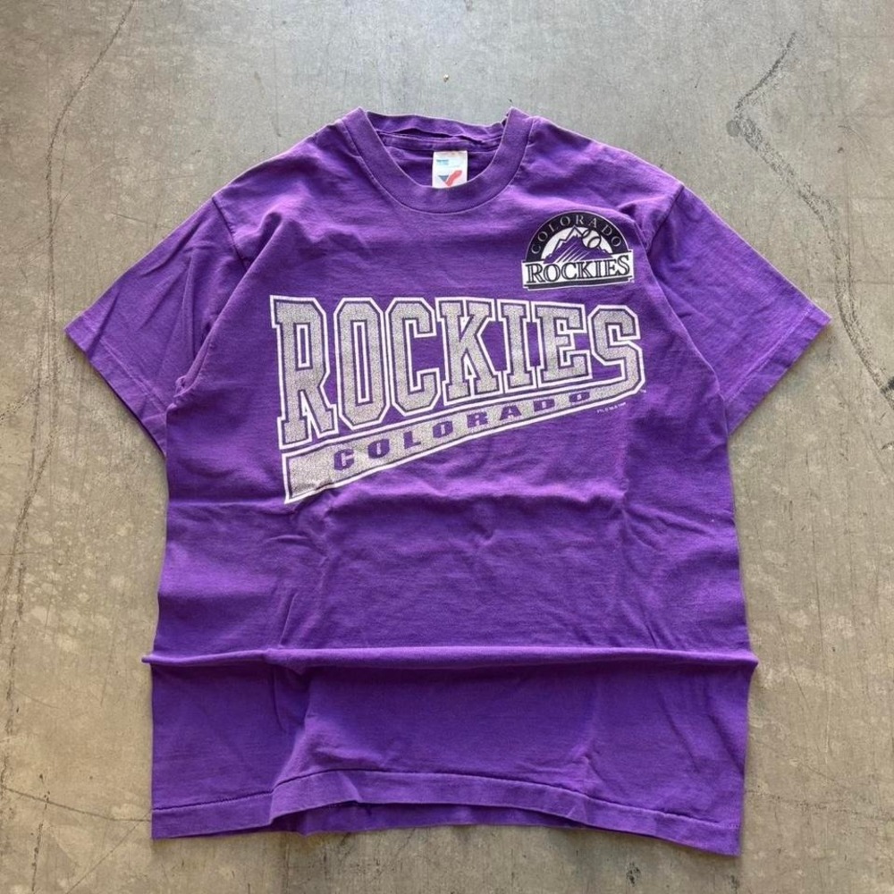 Vintage 90's Colorado Rockies MLB Baseball Single Stitch Shirt Size Large